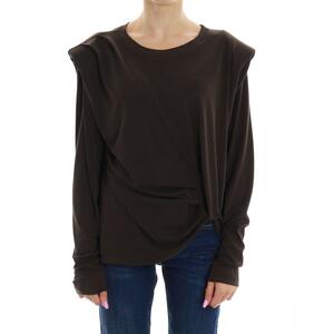 MAGLIA SPALLINE MARRONE